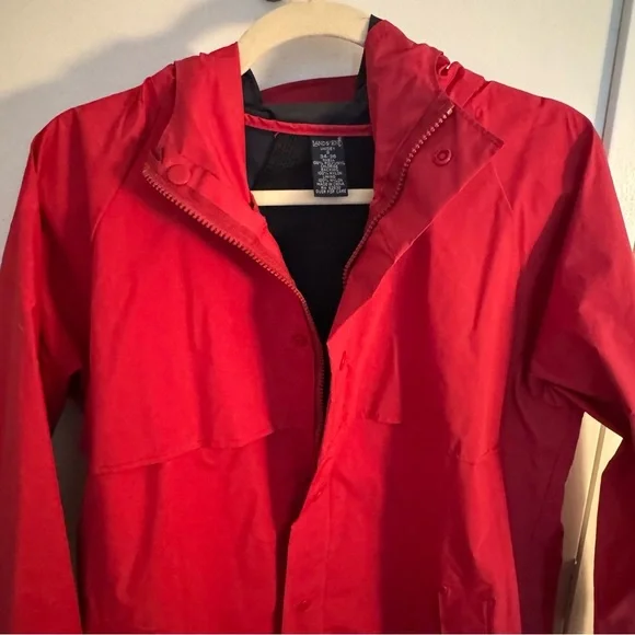 VINTAGE Lands' End Unisex Red Rain Coat - Picture 2 of 7